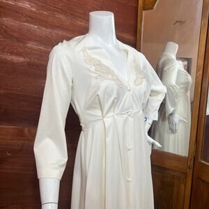 VINTAGE Butterfly Lace Peignoir 2 Piece Dress Set Size Small Fairycore